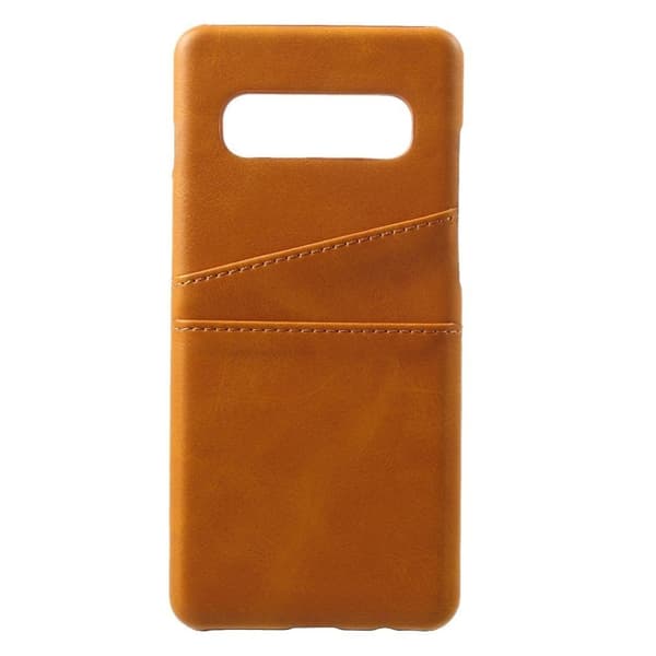 Samsung Galaxy S10 læder belagt etui - Brun Brown
