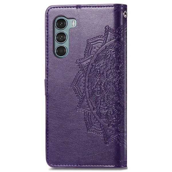 Mandala Motorola Moto G200 5G Flip Etui - Lilla Purple