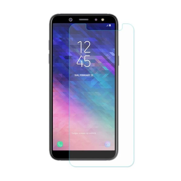 Samsung Galaxy A6+ (2018) skärmskydd härdat glas oleofobisk belä Transparent