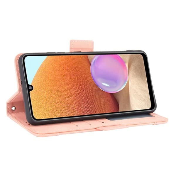Modern-styled Lær Lommebok Etui til Samsung Galaxy A32 - Rose Gull Pink