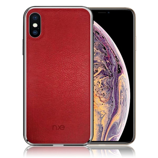 NXE iPhone Xs Max fodral i äkta läder - Röd Röd