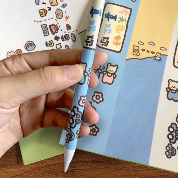 Apple Pencil cool sticker - Blue with Cute Bears Blue