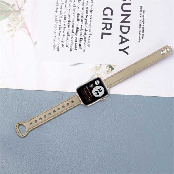 Apple Watch Series 8 (41mm) genuine leather watch strap - Milk T Beige