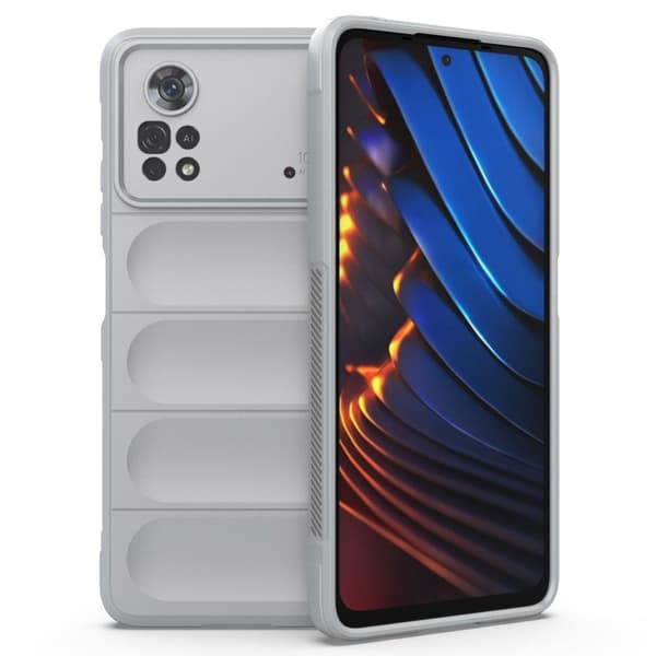 Deksel med mykt grep for Xiaomi Poco X4 Pro 5G - Lysegrå Silver grey