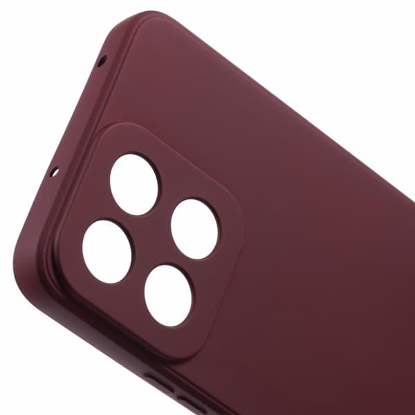Mikrofiberfôret deksel i mykt gummi for Honor Play 60 Plus - Vinrød Red