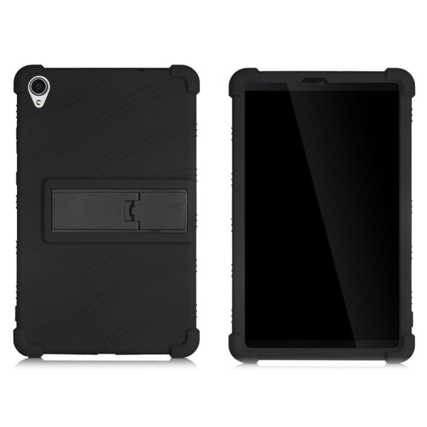 Lenovo Tab M8 (2. generation) FHD slide-out style kickstand silikoneetui - Sort Black