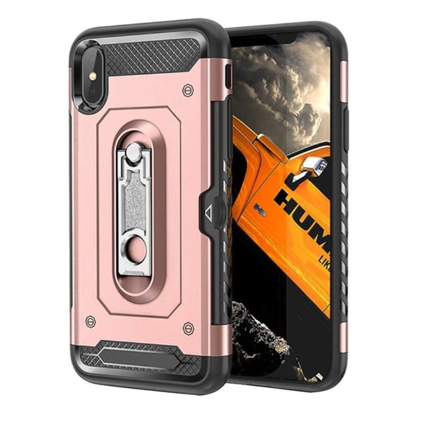 iPhone 9 Plus beskyttelsescover af hybrid materiale - Rose Gull Multicolor