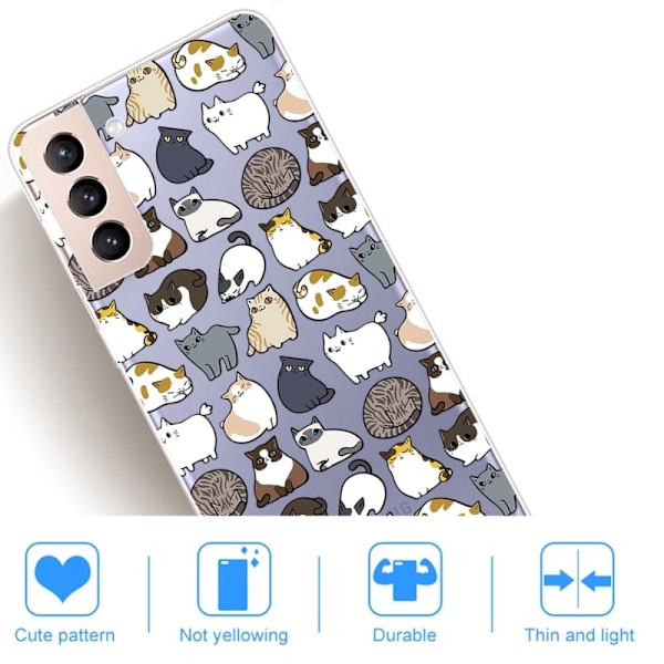 Deco Samsung Galaxy S22 Plus Etui - Cutie Hunder Multicolor