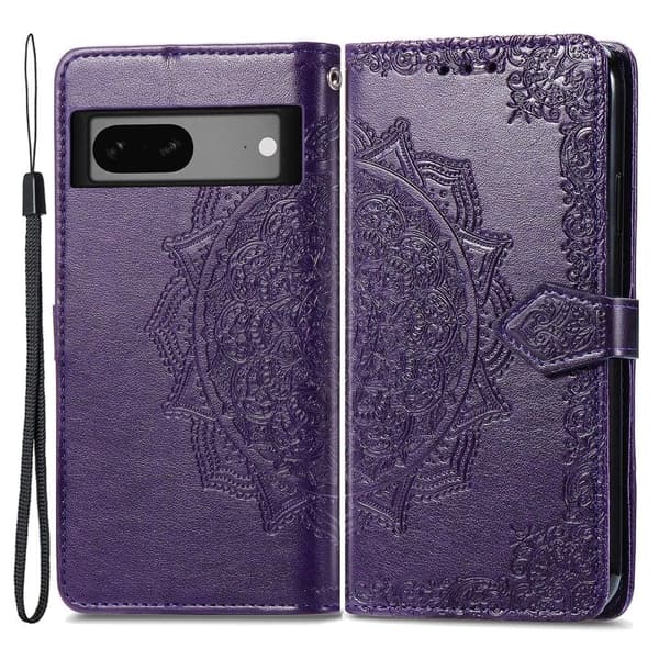 Mandala Google Pixel 7a Läppäkotelo - Violetti Purple