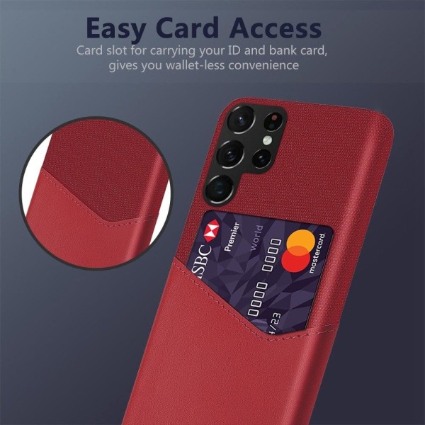 Bofink Samsung Galaxy S23 Ultra Card Suojakuori - Punainen Red