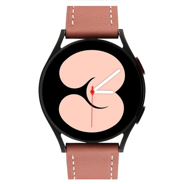 20 mm Universal texturerat klockarmband i äkta läder - Mörkrosa Rosa