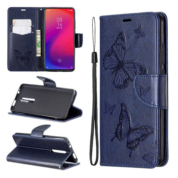 Butterfly Xiaomi Redmi K20 Pro etui - Blå Blue