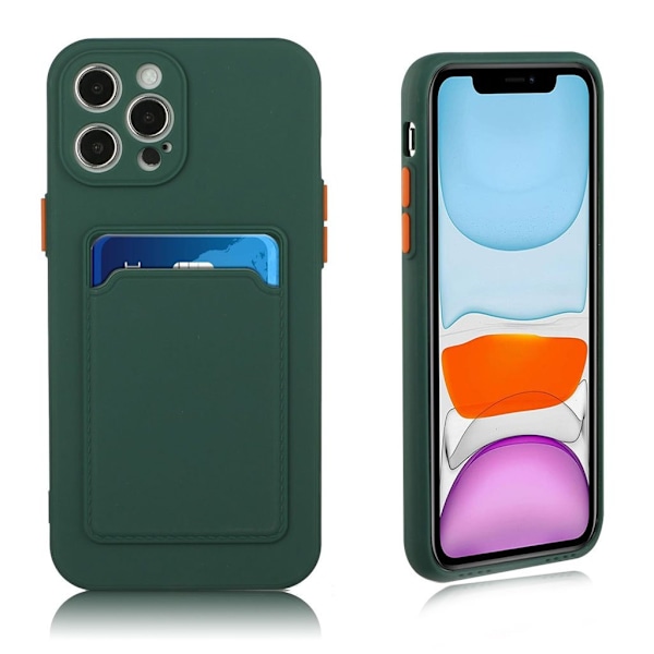 Card Holder Deksel til iPhone 12 Pro Max - Grønn Green