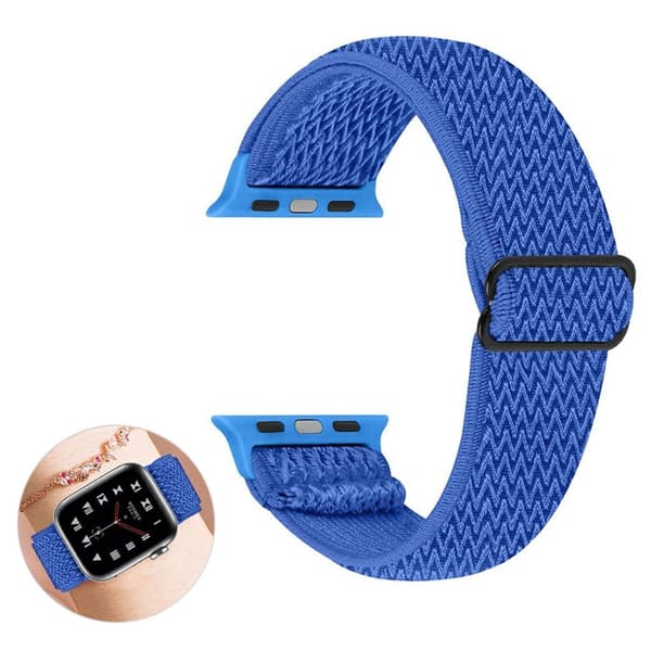 Apple Watch 42mm - 44mm nylon design urrem - Blå Blue
