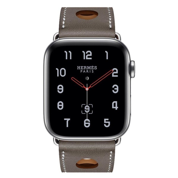 Apple Watch Series 4 40mm genuine leather three holes watch band Silvergrå