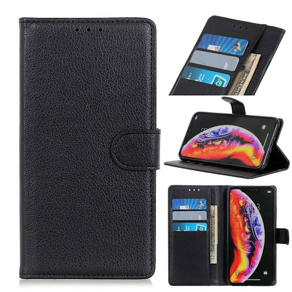 Klassisk Samsung Galaxy A40 flip etui - Sort Black