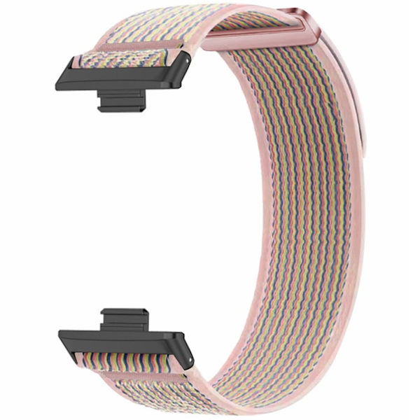 Huawei Watch Fit 3 Nylon Watch Band Adjustable Loop Fastener Strap - Pink Pink