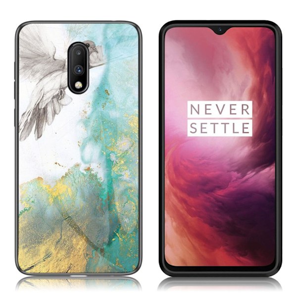 Fantasy Marble OnePlus 7 deksel - Flying Pigeon Multicolor