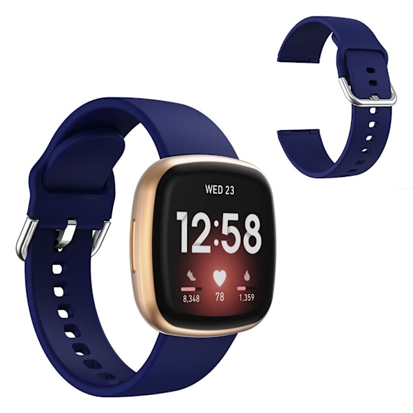 Fitbit Versa 3 simple silikone rem - mørkeblå Blue
