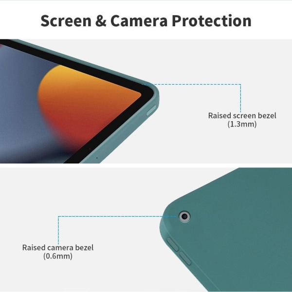 iPad 10.2 (2021) / (2020) / (2019) enkelt silikonöverdrag - Grön Grön