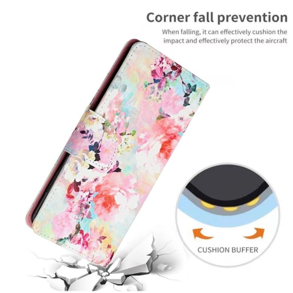 Wonderland iPhone 13 Pro flip etui - Akvarelblomster Multicolor