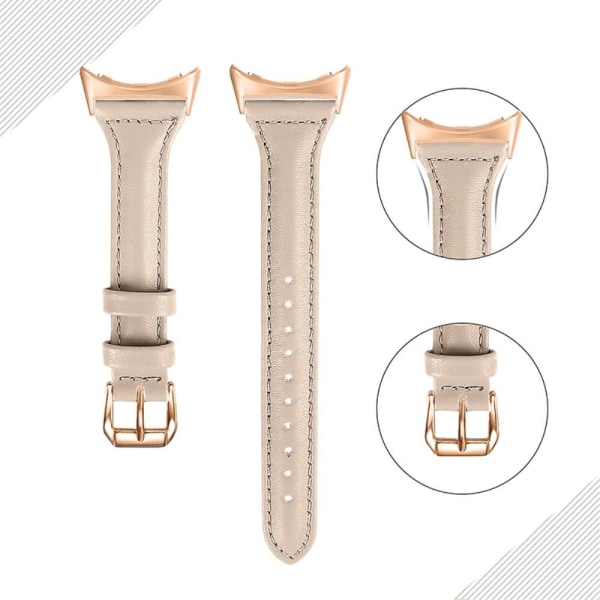 Google Pixel Watch Klockarmband i äkta läder - Aprikos Beige