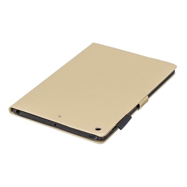 iPad 10.2 (2019) tryck blomma briljant läder flipfodral - Guld Guld