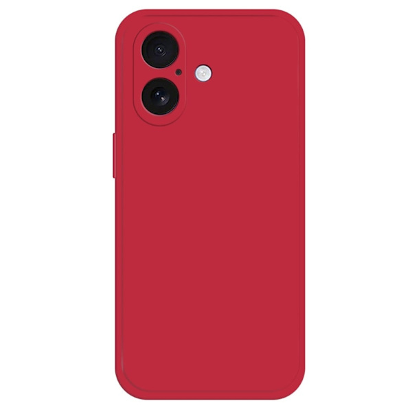 iPhone 16 Plus fleksibelt etui med rett kantbeskyttelse Telefondeksel - Rød Red
