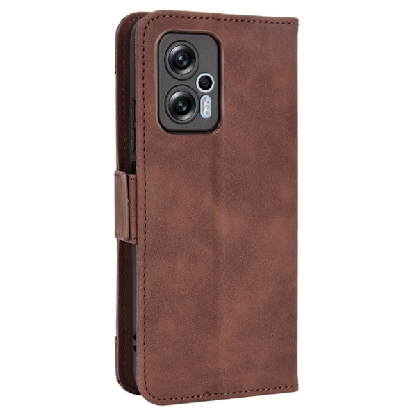Modernt Xiaomi Poco X4 GT / Xiaomi Redmi Note 11T Pro Plus / Xiaomi Redmi Note 11T Pro fodral med plånbok - Brun Brun