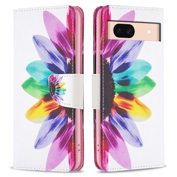Wonderland Google Pixel 8A flip-etui - Solsikke Pink
