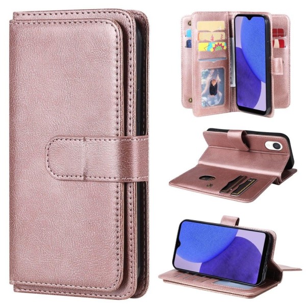 Samsung Galaxy A23e fodral med 10 fickor - Rosa Rosa