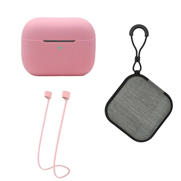 AirPods Pro 2 silicone case with strap and storage box - Pink Rosa