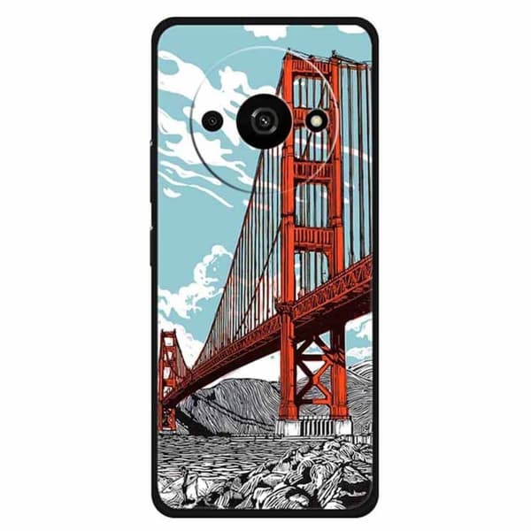 Imagine Xiaomi Redmi A3 / Xiaomi Poco C61 skal - Golden Gate-Bron Blå