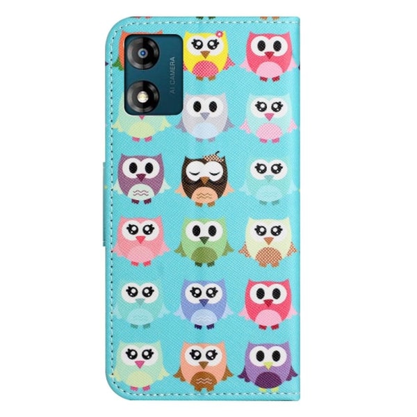 Wonderland Motorola Moto E13 Flip Etui - Ugler Multicolor