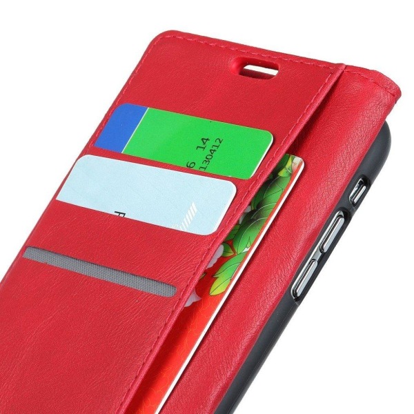 Huawei Mate 20 Lite mobilfodral syntetläder silikon stående plån Röd