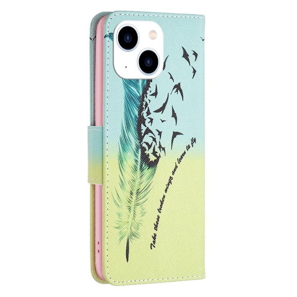 Wonderland iPhone 14 flip etui - Fjer Green