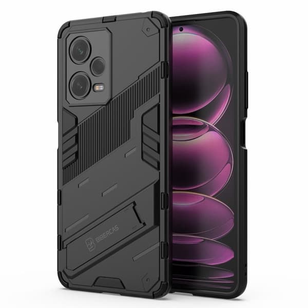 Stødsikker Hybrid Cover med A Moderne Touch til Xiaomi Redmi Note 12 Pro - Sort Black
