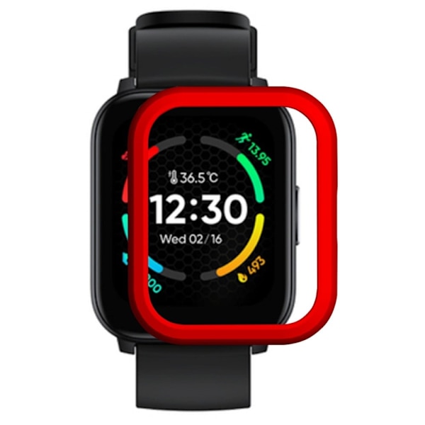 Realme TechLife Watch S100 Hard Bumpresistent Edge Protector Hollow Frame Watch Case - Rød Red