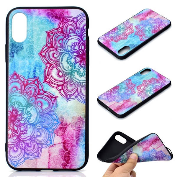 iPhone Xs Max mobilskal silikon tryckmönster – Mandala blomma multifärg