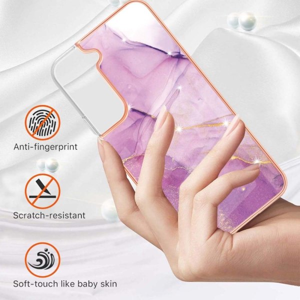 Marble Samsung Galaxy S22 Plus Etui - Lyserød Marmor Haze Pink