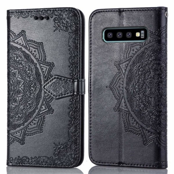 Mandala Samsung Galaxy S10 Plus kotelot - Musta Black