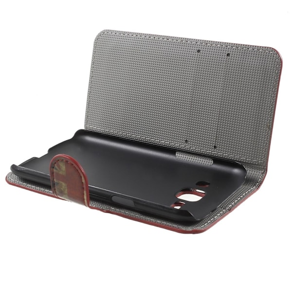 Moberg Samsung Galaxy J1 Læder Etui Med Stander Og  Kortholder - Retro UK Flag Multicolor