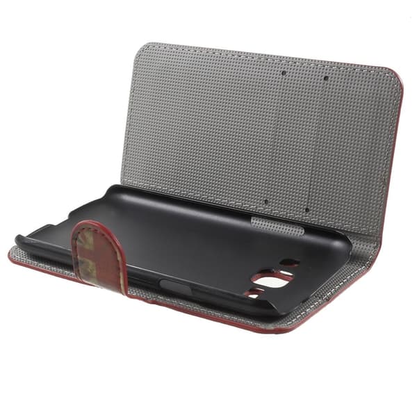 Moberg Samsung Galaxy J1 Lær Etui Med Stand - Retro Uk Flagg Multicolor