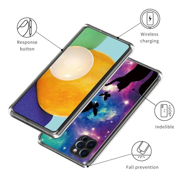 Deco iPhone 16 Pro cover - Kat Og Sommerfugle Blue