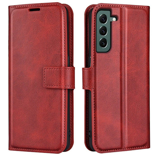 Hållbart konstläder Samsung Galaxy S23 Plus fodral med plånbok - Röd Röd