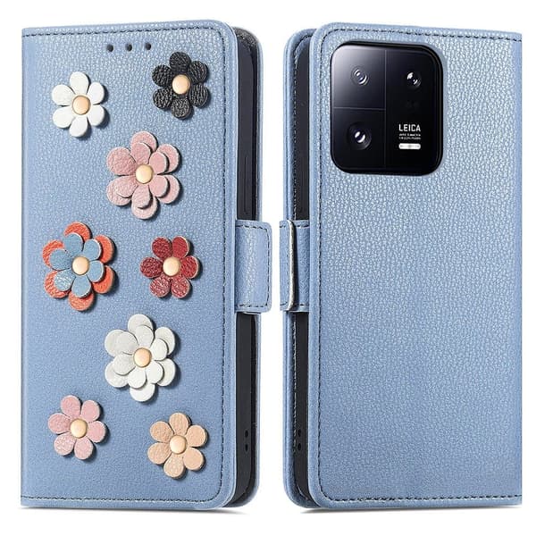 Glatt og tynt premium PU-skinnetui for Xiaomi 13 Pro - Blå Blue