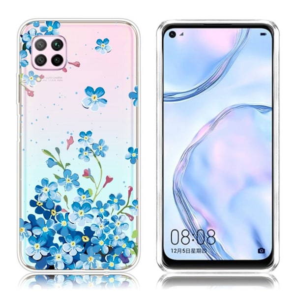 Deco Huawei P40 Lite / Nova 6 SE deksel - Blå blomst Blue