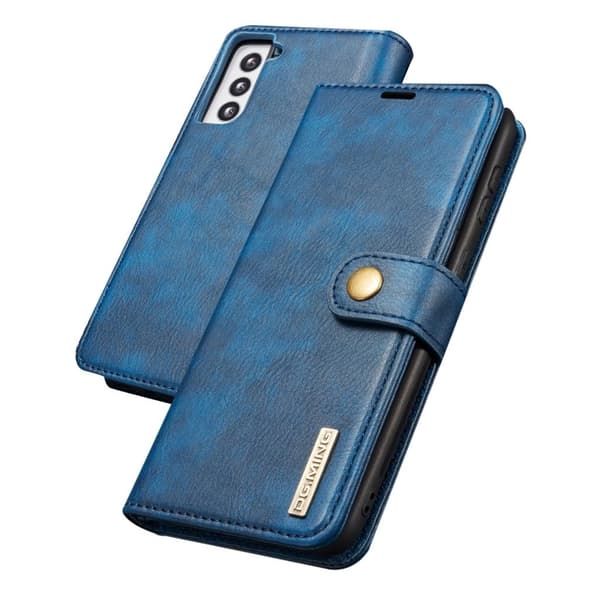 DG.MING Samsung Galaxy S21 2-i-1 etui med pung - Blå Blue