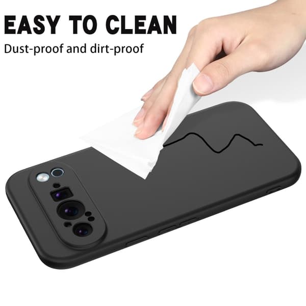 Matt flytende silikondeksel for Google Pixel 9 - Svart Black