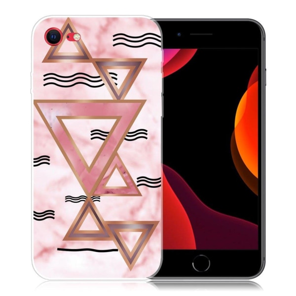 Marmormotiv iPhone SE 2020 / iPhone 7 skal - Rosa Färgade Triang Rosa